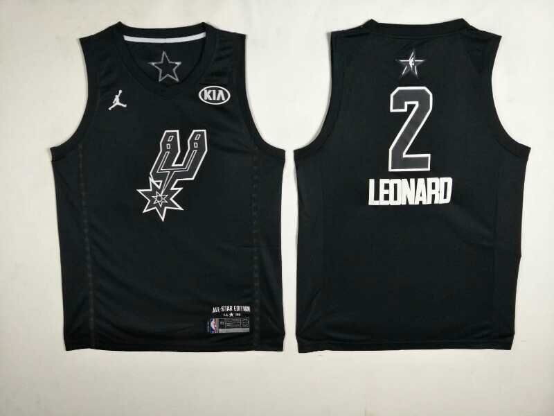 Men San Antonio Spurs #2 Leonard Black 2108 All Stars NBA Jerseys->->NBA Jersey
